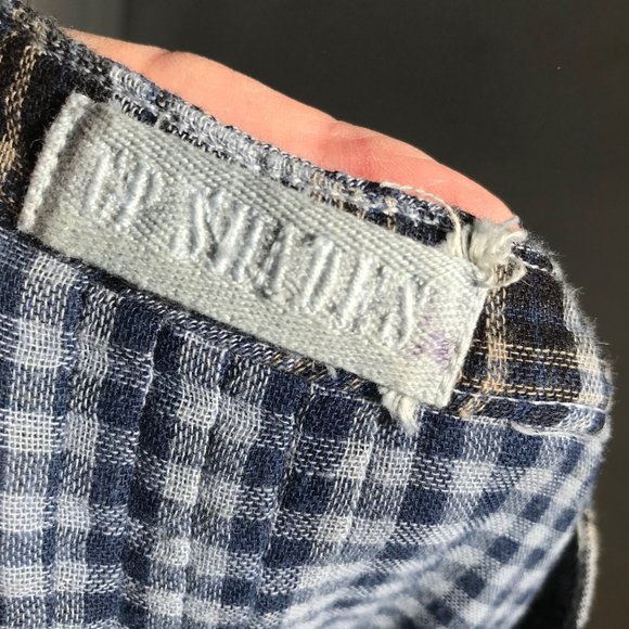 CP Shades Regina Blue Plaid Double-layered Cloth Tunic Dress Top X Small - Picture 2 of 7